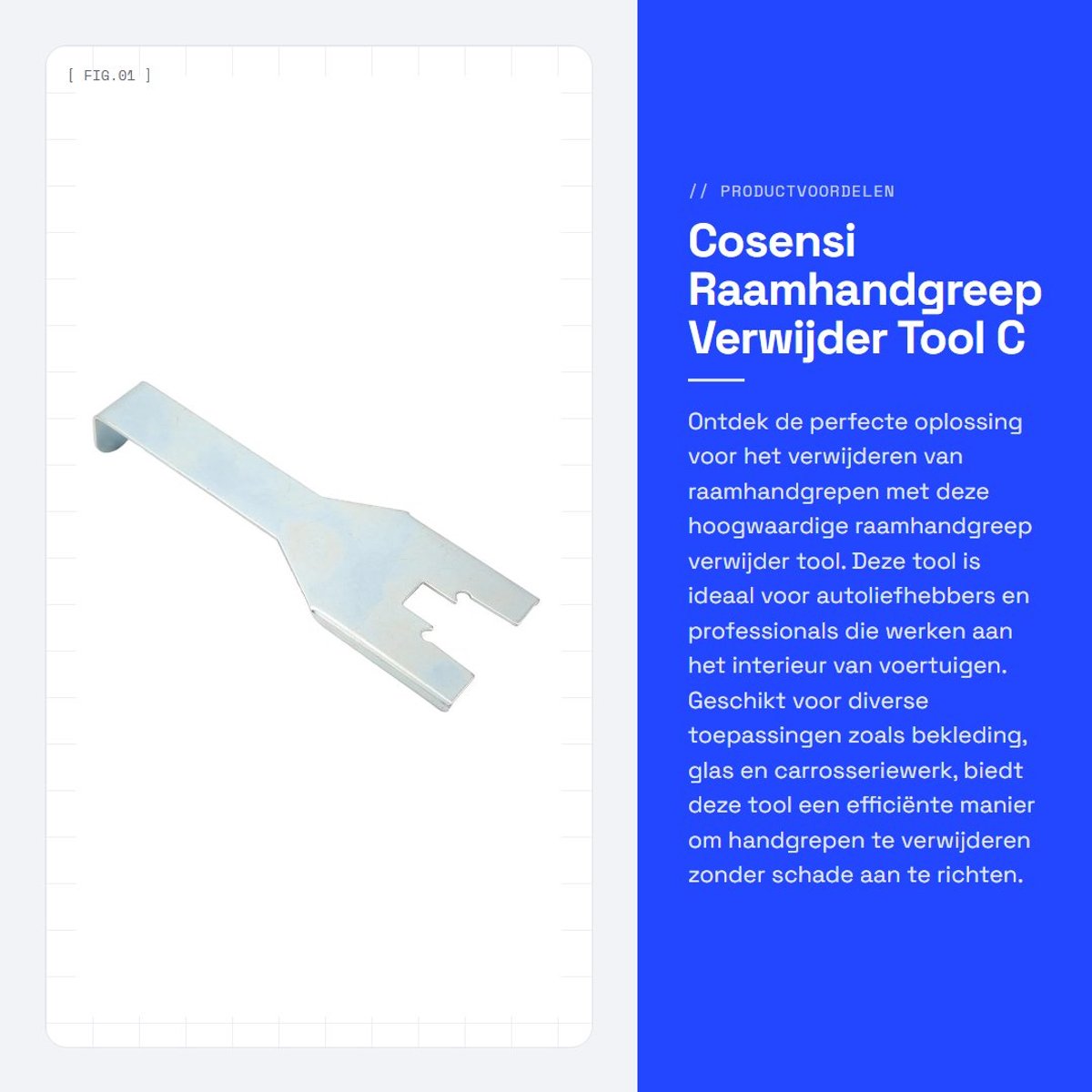 Dailygoods- Deuropener - Hoogwaardige Raamhandgreep Verwijderaar - Geschikt voor Bekleding - Glas - Audio - Schilderwerk - Inclusief 1 x Verwijderaar - Deuropenertool