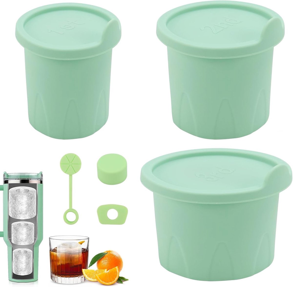 IJsblokjesvorm voor 40oz drinkbeker, accessoires voor drankjes, groen, ideaal voor feesten en zomeractiviteiten