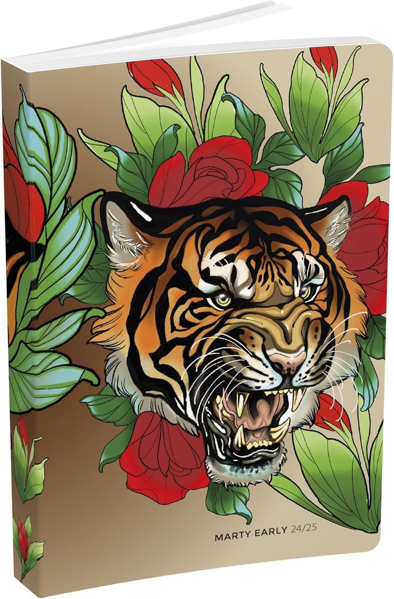 Thijox - Schoolagenda 2024-2025 voor Kinderen, MARTY EARLY Tattoo, Halfhard, Ronde Hoeken, 12 x 17 cm, Dagelijkse Inhoud, Perfect voor School, Studie,