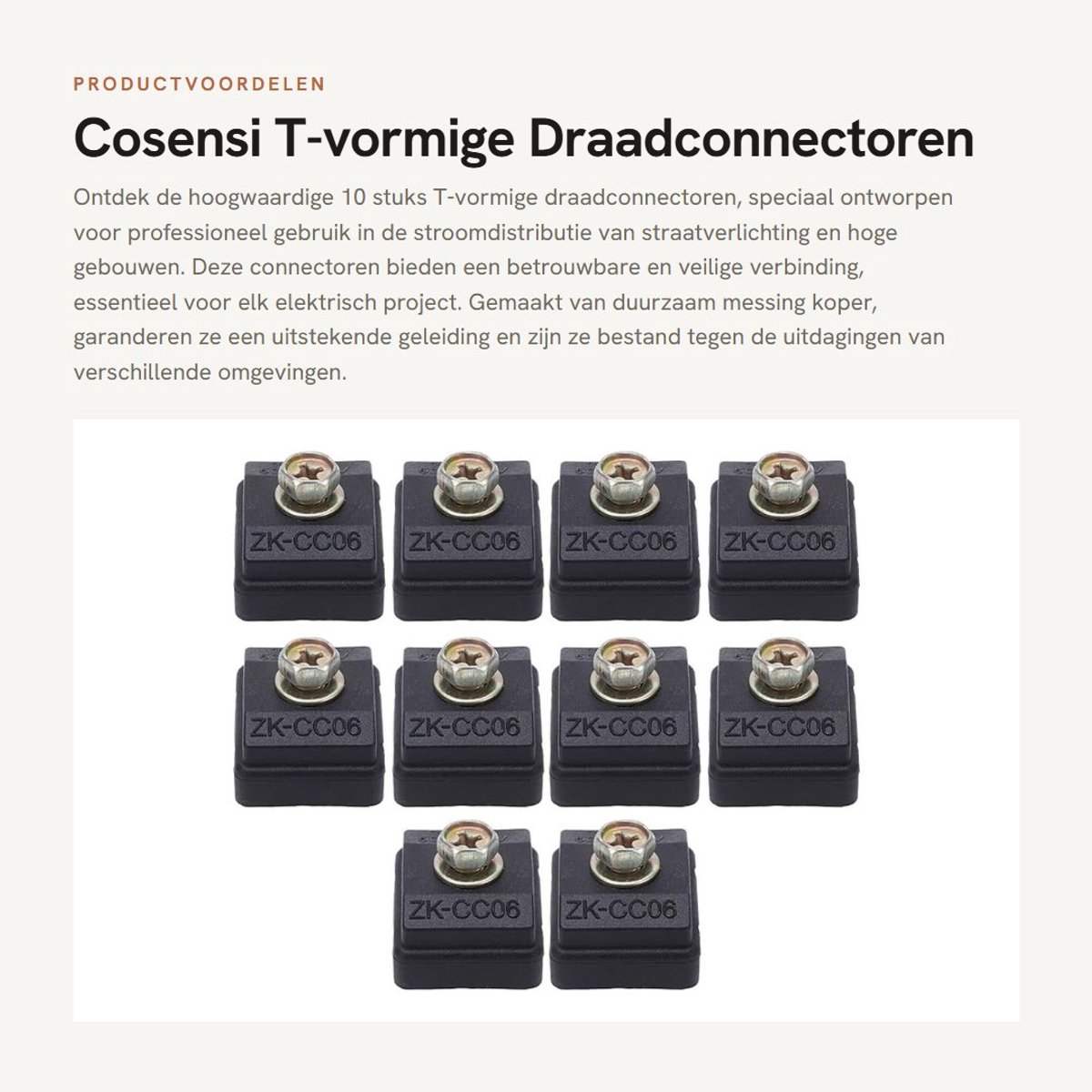 Inovra - T-vormige Draadconnectoren - Professioneel Gebruik - 10 Stuks - Voor Straatverlichting - Betrouwbare Verbindingen - Geschikt voor Elektro...