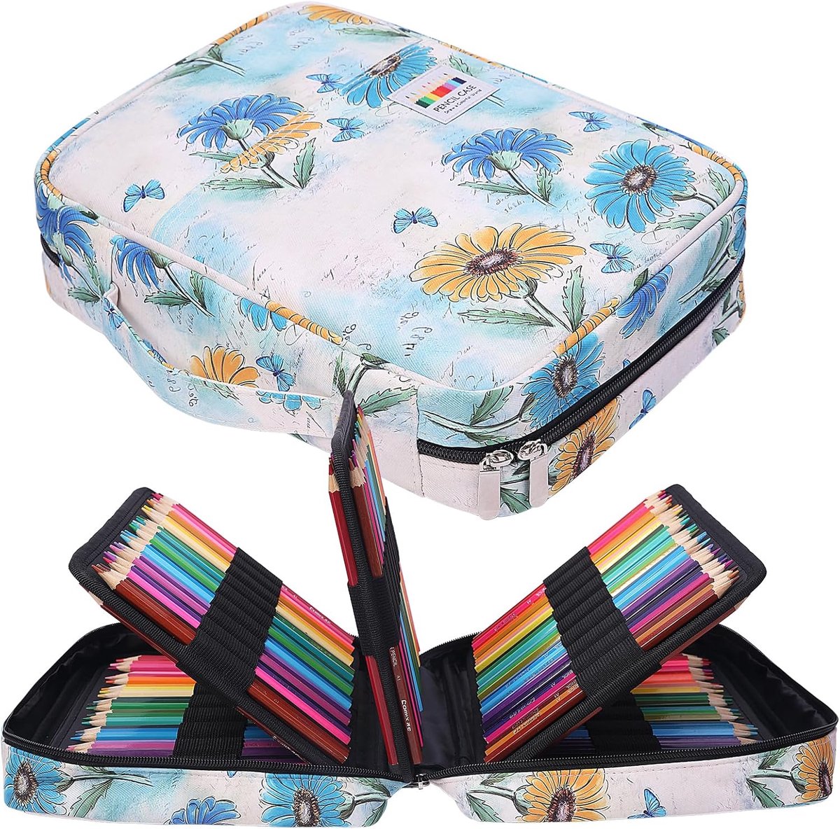 SnelShoppen - Groot etui XXL met 220 sleuven voor pennen, waterdichte pennenetui voor aquarelstiften, markers, gelpennen, perfect cadeau voor studente