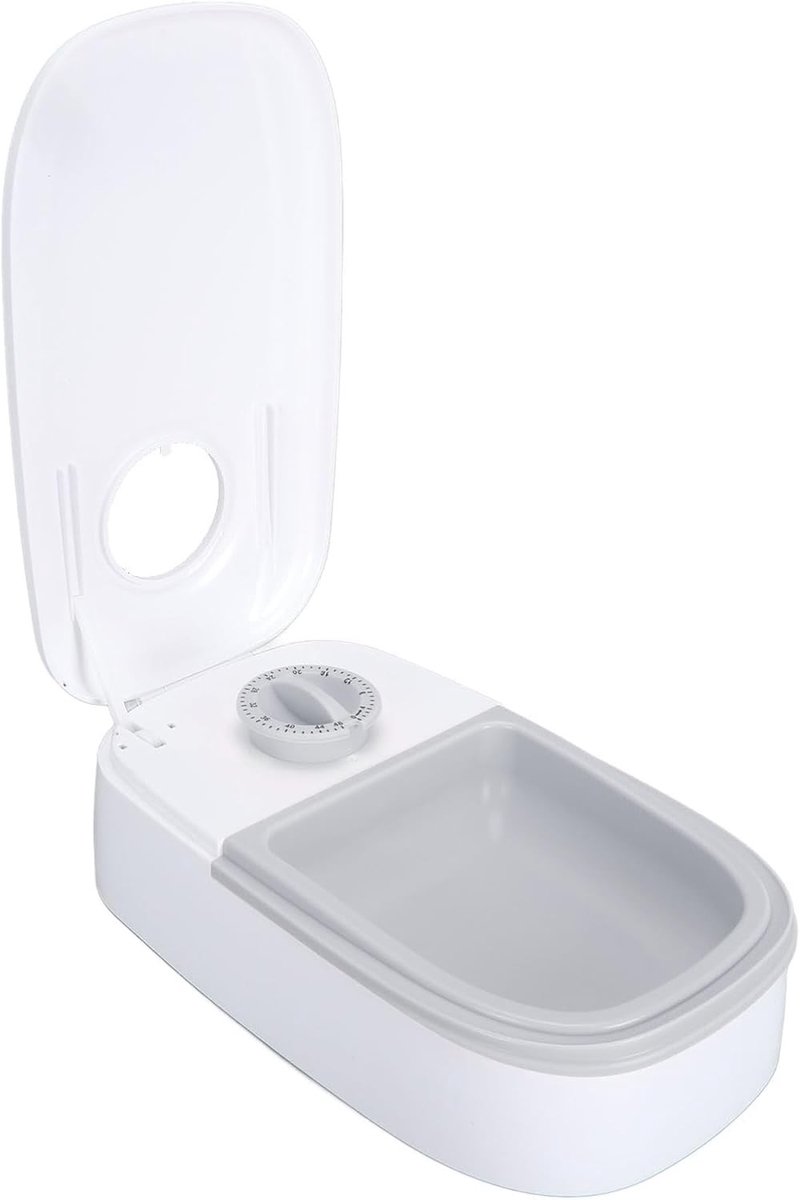 Automatische kattenvoerdispenser met ijscompartiment, ideaal voor kleine honden en katten, tijdgestuurd voer voor huisdieren, droog en nat voedsel, perfect cadeau voor dierenliefhebbers