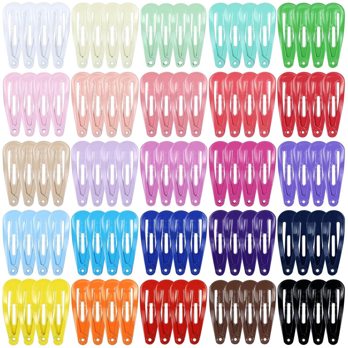 Haarspelden 100 stuks - Kleine Metalen Snap-Haarspelden - Antislip Haarspelden - 25 Kleuren - 3 cm - Geschikt voor Baby's en Peuters - Haarklemmen