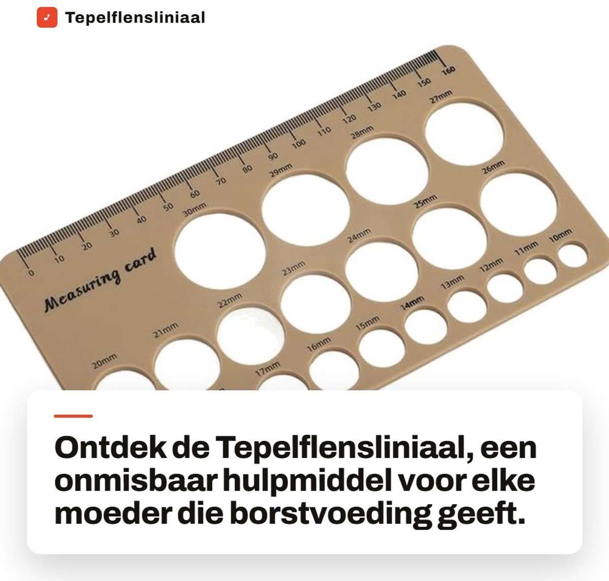 Dailygoods- Tepelflensliniaal Opvouwbaar 1,5 M - Huidvriendelijk Meetinstrument - Siliconen - Pijnpreventie - Eenvoudig in gebruik - Geschikt voor Borstvoeding - Borstflensmeter