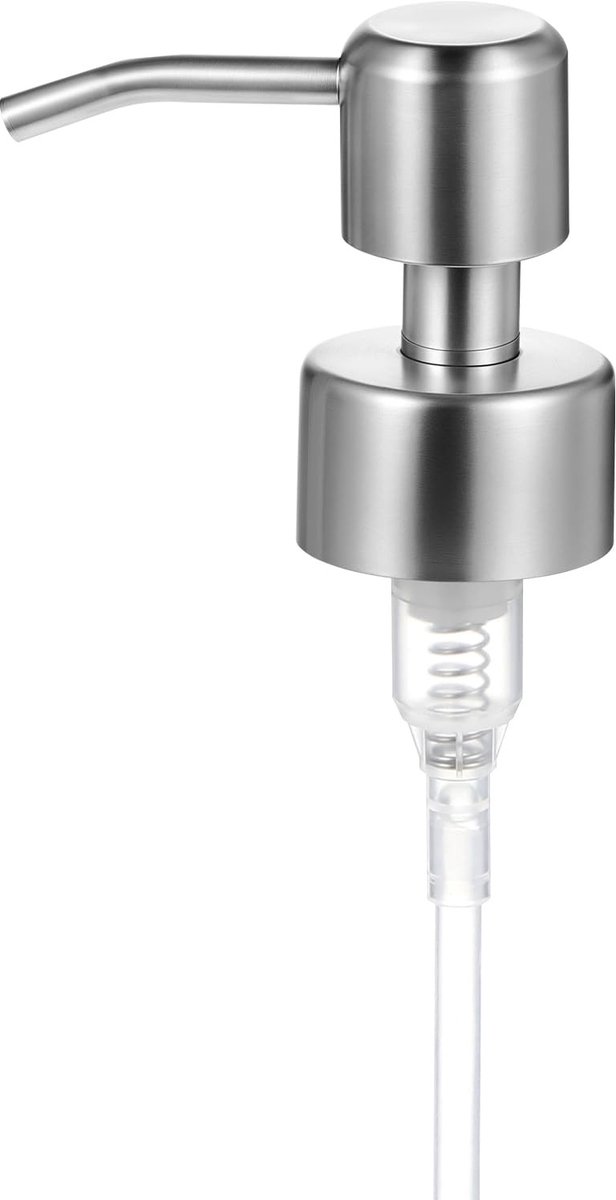 Dailygoods- Zeepdispenser Pompkop 2 Stuks - Roestvrij Staal - Herbruikbaar - Pompdispenser - Duurzaam - Diameter 26-28 mm