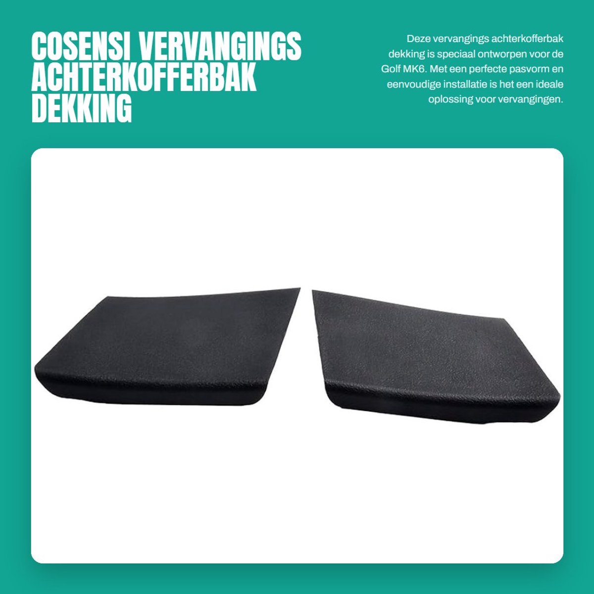 Dailygoods- Achterkofferbak Eenvoudig te installeren - Vervangingsonderdeel - Inspectiehoes - Voor Golf MK6 - ABS materiaal - Zwart - Achterklep