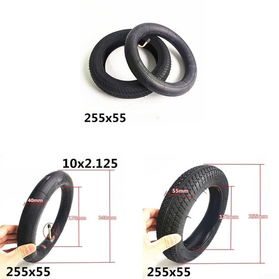 Dailygoods- Band 255x55 mm - Binnenband - Buitenband - Butylrubber - Rubber - Geschikt voor kinderwagens - Kinderwagenband van Dailygoods — afbeelding 3