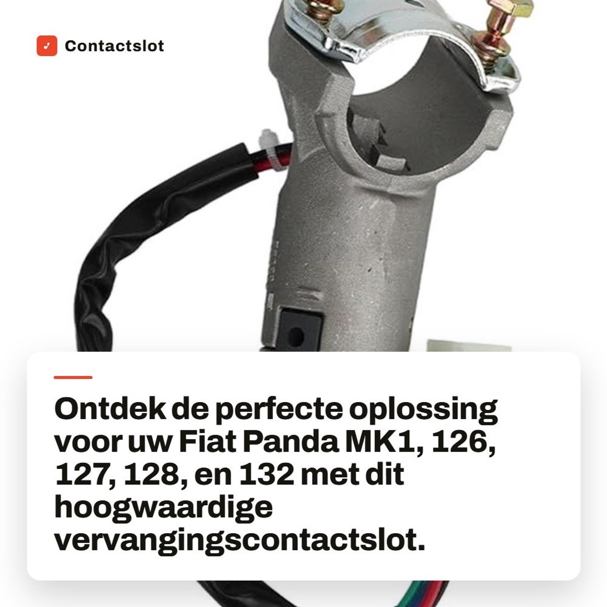 Dailygoods - Contactslot schakelaar - Schokbestendig - Inclusief 2 reservesleutels - Geschikt voor Panda MK1 126 127 128 132 - Vervangend onderdeel