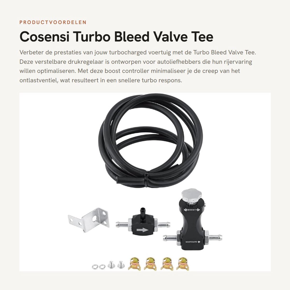 Dailygoods - Turbo Bleed Valve Tee - Boost Control - Verbeter turbo respons - Verstelbare drukregelaar - Turbocharger optimalisatie - Geschikt voor au...