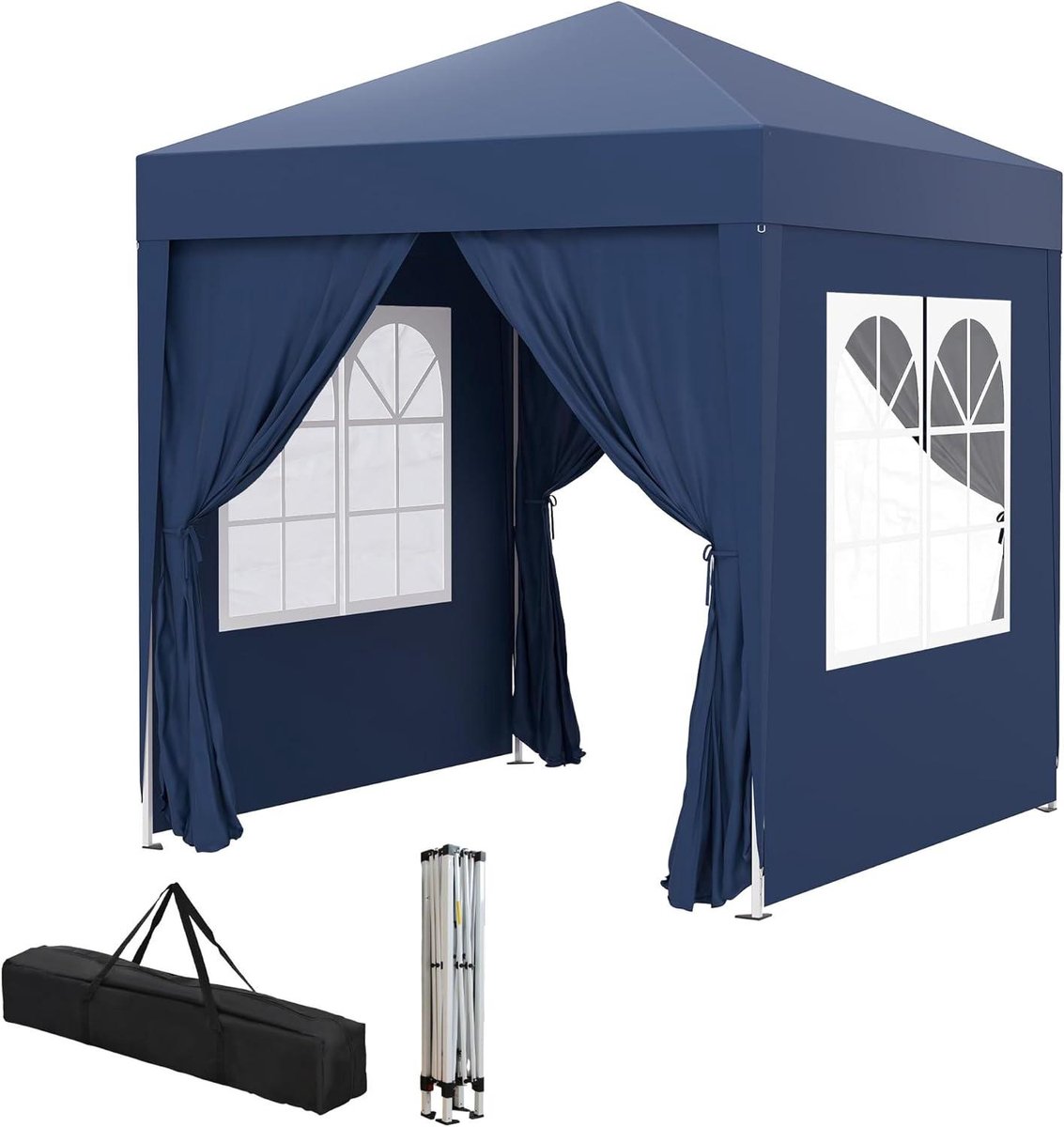 Tuinpaviljoen Opvouwbaar - Pop-up Tent - Feest Buiten - Verstelbare Hoogte - 2 x 2 Meter - Blauw