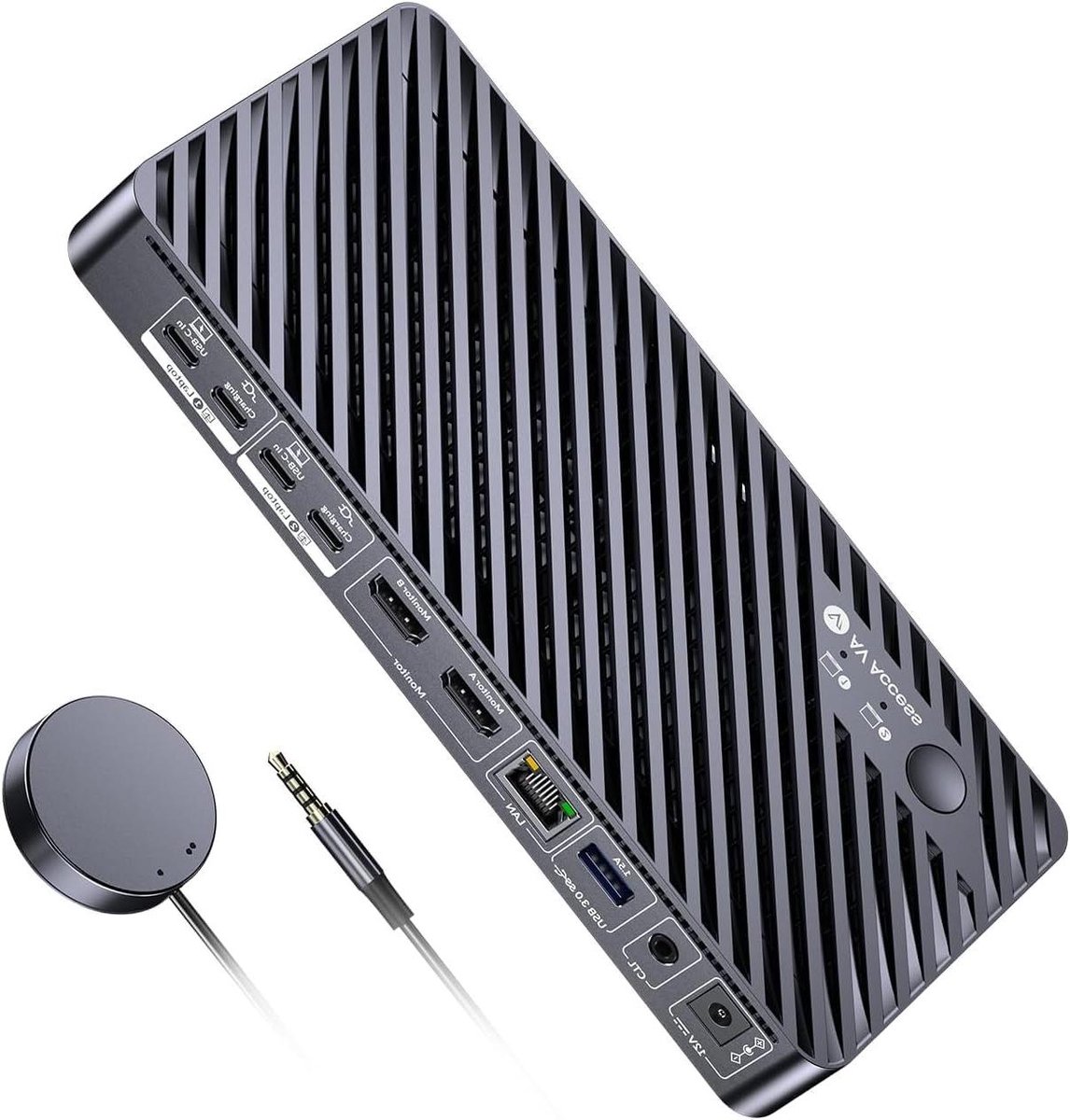 Docking Station - KVM Switch - Productief Werken - Dubbele Monitor Ondersteuning - 100W PD - Zwart