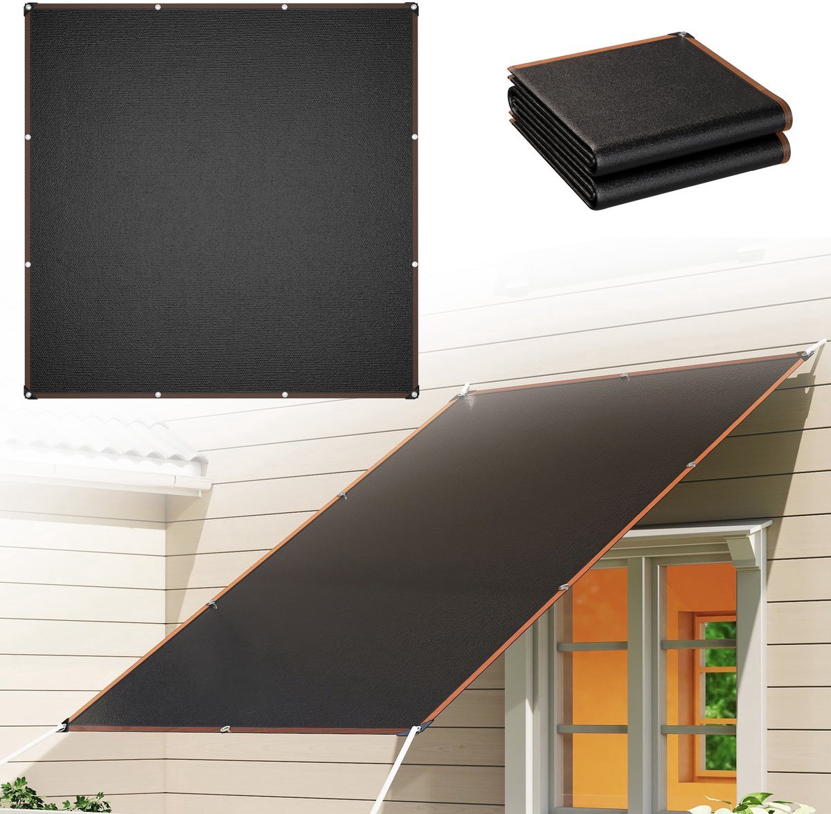 Duurzaam Zonnezeil 2x3m Antraciet | HDPE Schaduwdoek met 90-95% UV-bescherming voor buiten