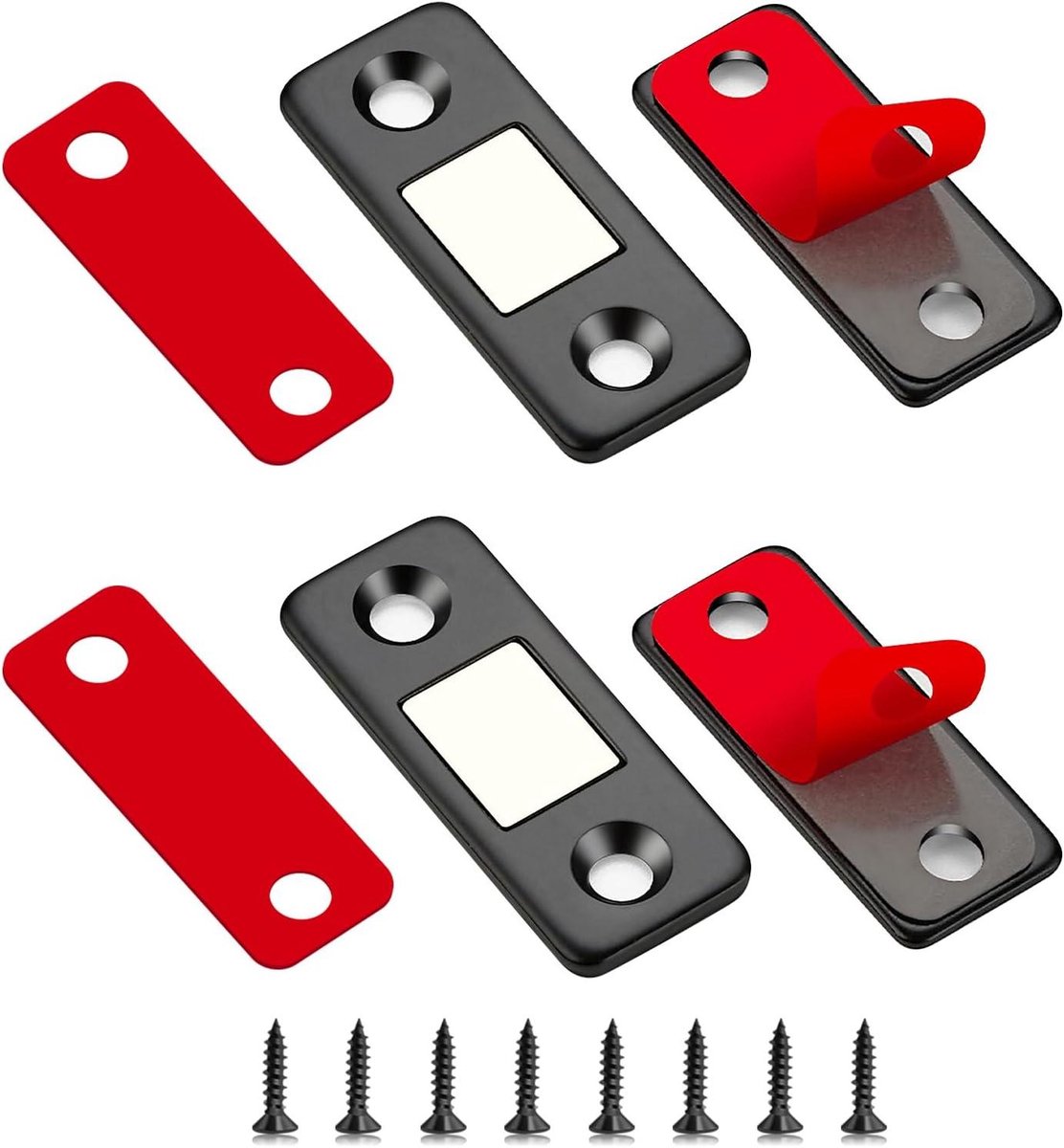 Magneetsluiting Kastdeur - Deurmagneet Sluiting - Kasten Sluiten - Ultra Dun Design - 2 Stuks - Zwart