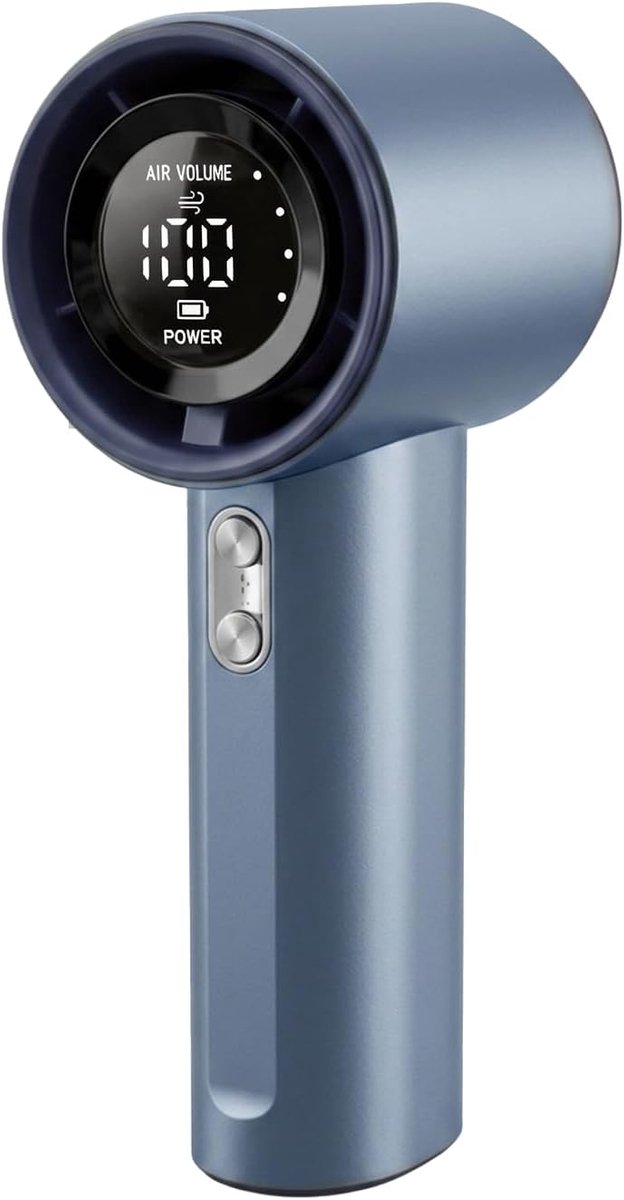 Oplaadbare ventilator met 100 snelheidsstanden – draagbaar, 5,9 x 2,3 x 2,3 inch – schattige oplaadbare ventilator voor slaapkamer, camping, studentenkamer, keuken of bureau (binnen en buiten)（blauw）
