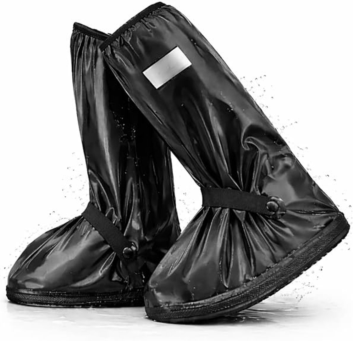 Ryoudavell - Waterdichte Overschoenen - Duurzame Regencover voor Schoenen en Laarzen - voor Motorrijders en Wandelaars - Anti-Slip Schoenbeschermers tegen Modder en Regen - Geschikt voor maten 43 tot 45 - Zwart