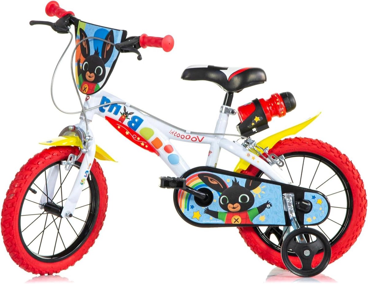Kinderfiets - Loopfiets - Buiten spelen - Veilige remmen - 14 inch - Wit