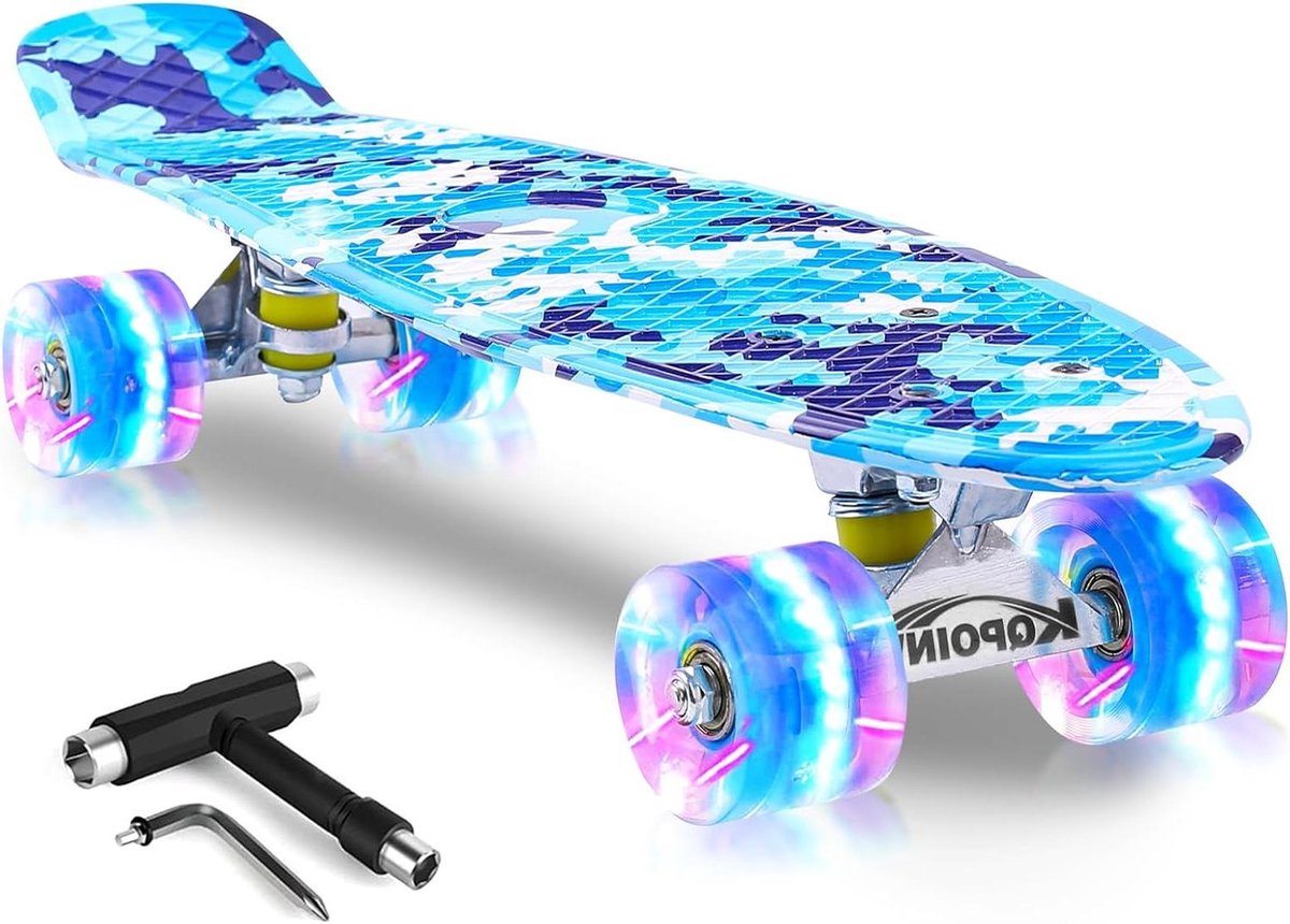 Compleet Skateboard Mini Cruiser Buiten Spelen Knipperende Wielen 55 cm