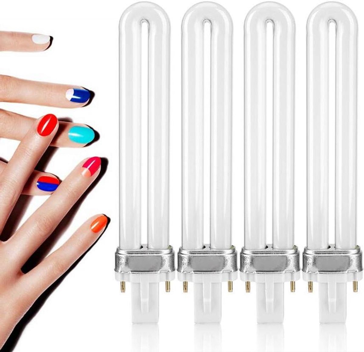 Nageldroger Lampbuis - UV Lampen - Gelnagels Uitharden - Mild Licht - 4 Stuks - Wit