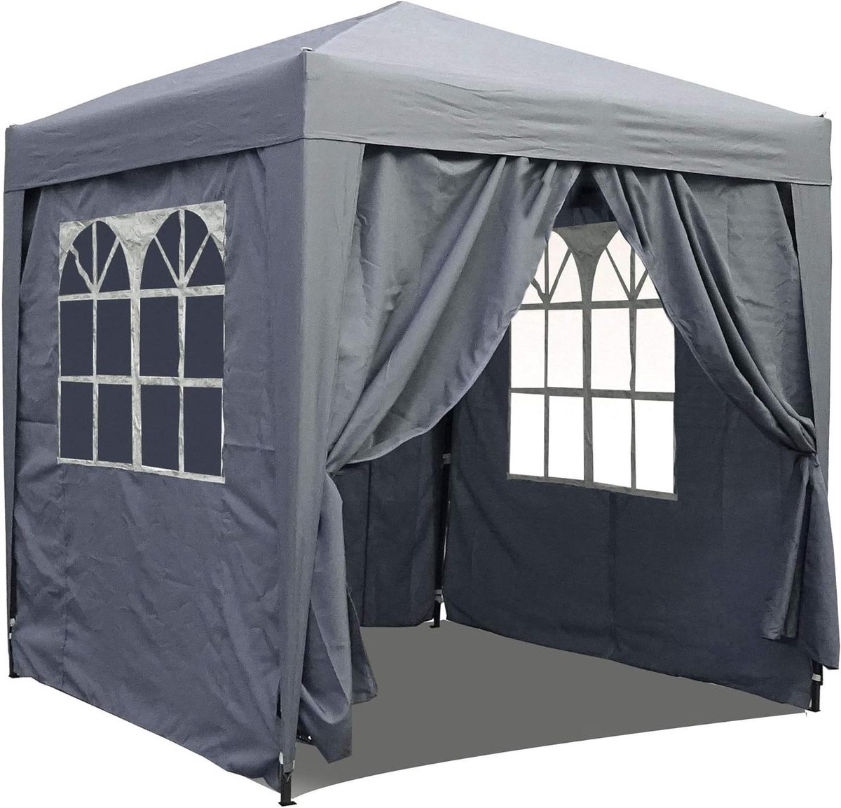 Pop-Up Paviljoen - Feesttent Tuinpaviljoen - Feestelijke Bijeenkomst - Waterafstotend Dak - 200x200x245 cm - Grijs