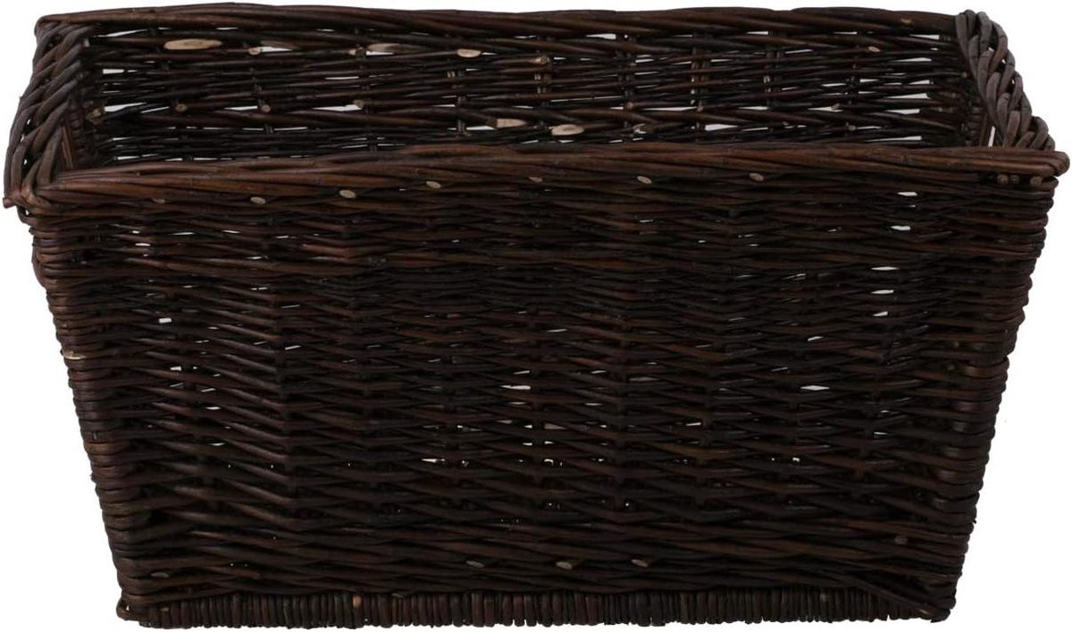 Wilgentenen Mand - Rieten Opberger - Haardhout Opslag - Handgevlochten Design - 54 x 43 x 28 cm - Beige