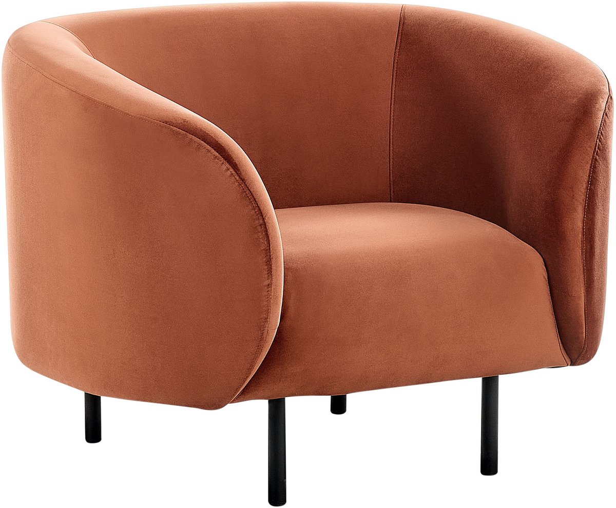 LOEN - Fauteuil - Oranje - Fluweel