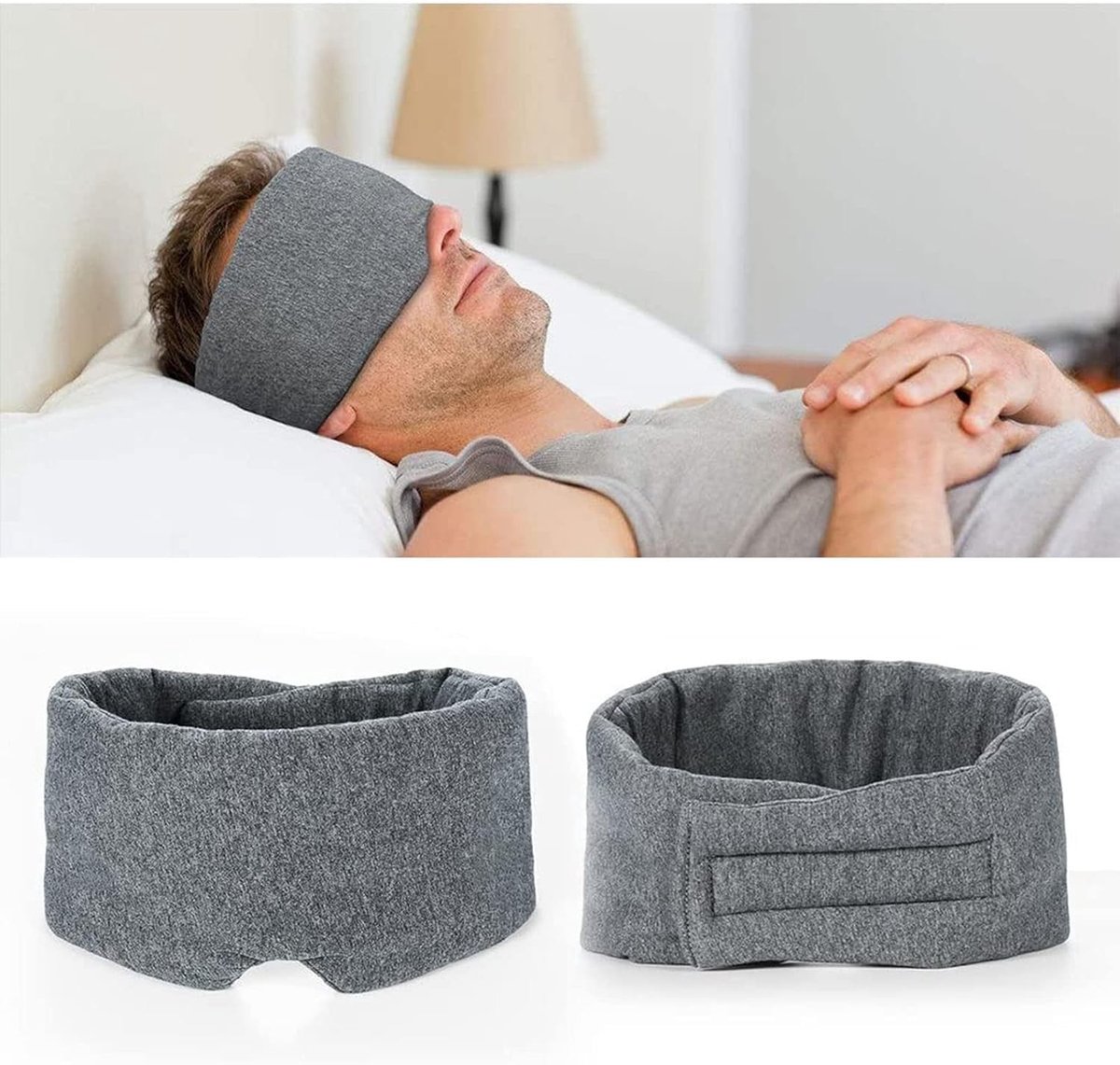 Verstelbaar Slaapmasker voor Volwassenen met 100% Lichtdicht Ontwerp, Ultra Zacht en Huidvriendelijk, Ideaal voor Slaap, Meditatie en Reizen