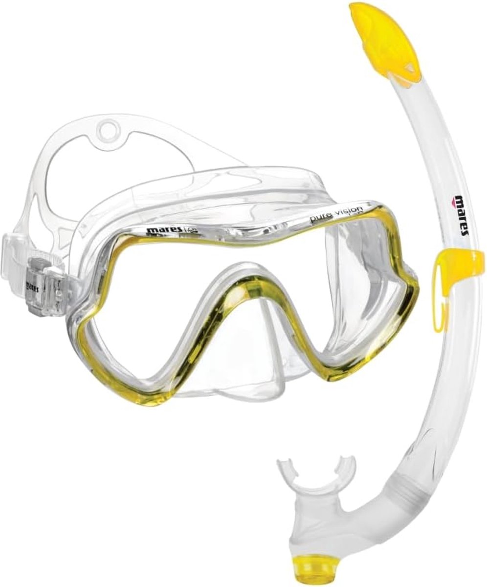 Thijox - Snorkelset voor Volwassenen - Pure Vision Masker met Siliconen Snorkel - Verstelbare Gespen - Duiken, Snorkelen, Watersport - Zwart Blauw