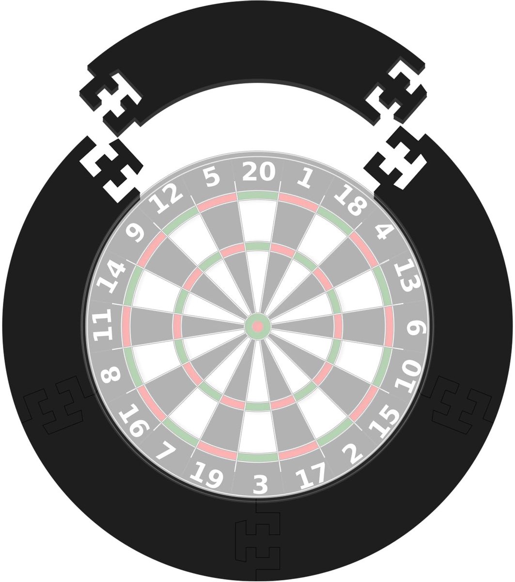 Inovra- Dartbord Surround - Eenvoudige installatie - Muurbescherming - Afneembaar - EVA-materiaal - Geschikt voor dartborden van 45 cm - Dartbordbescherming