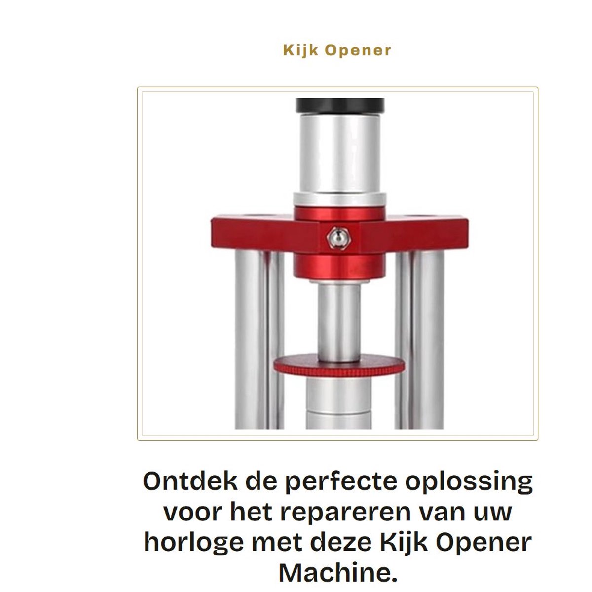 Inovra- Horloge Opener Machine - Horloge Reparatie - Horloge Gereedschap Set - Roestvrij Staal - M6-Schroefdraad - Druk Tool