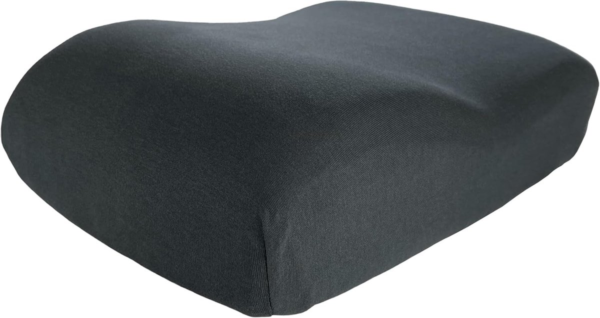 Thijox - Edda Lux Hoes voor Tempur Reiskussen 31x25x10/7 cm, Jersey Kussensloop 100% Katoen Antraciet, Perfect voor Reis, Camping, Auto