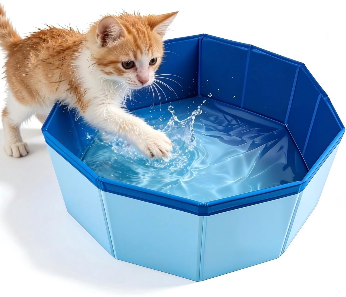 Lysjoy Cat Pool, 30×10cm Dog Pool Small, Foldable Cat Bath, Dog Planning Pool, Small Planning Pool for Cats and Dogs - ShopVlot