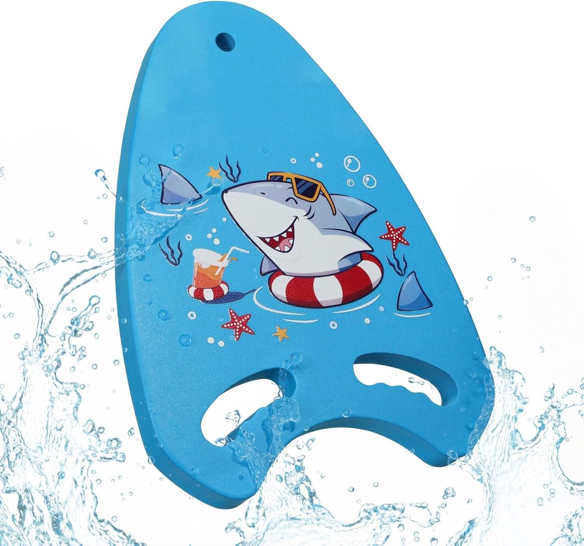 Kickboard voor Kinderen met Ergonomische Grip - Cartoon Zwemtraining, Waterplezier en Oefening voor Natuurlijke Zwemhouding, Inclusief Zwemring in Haai Design