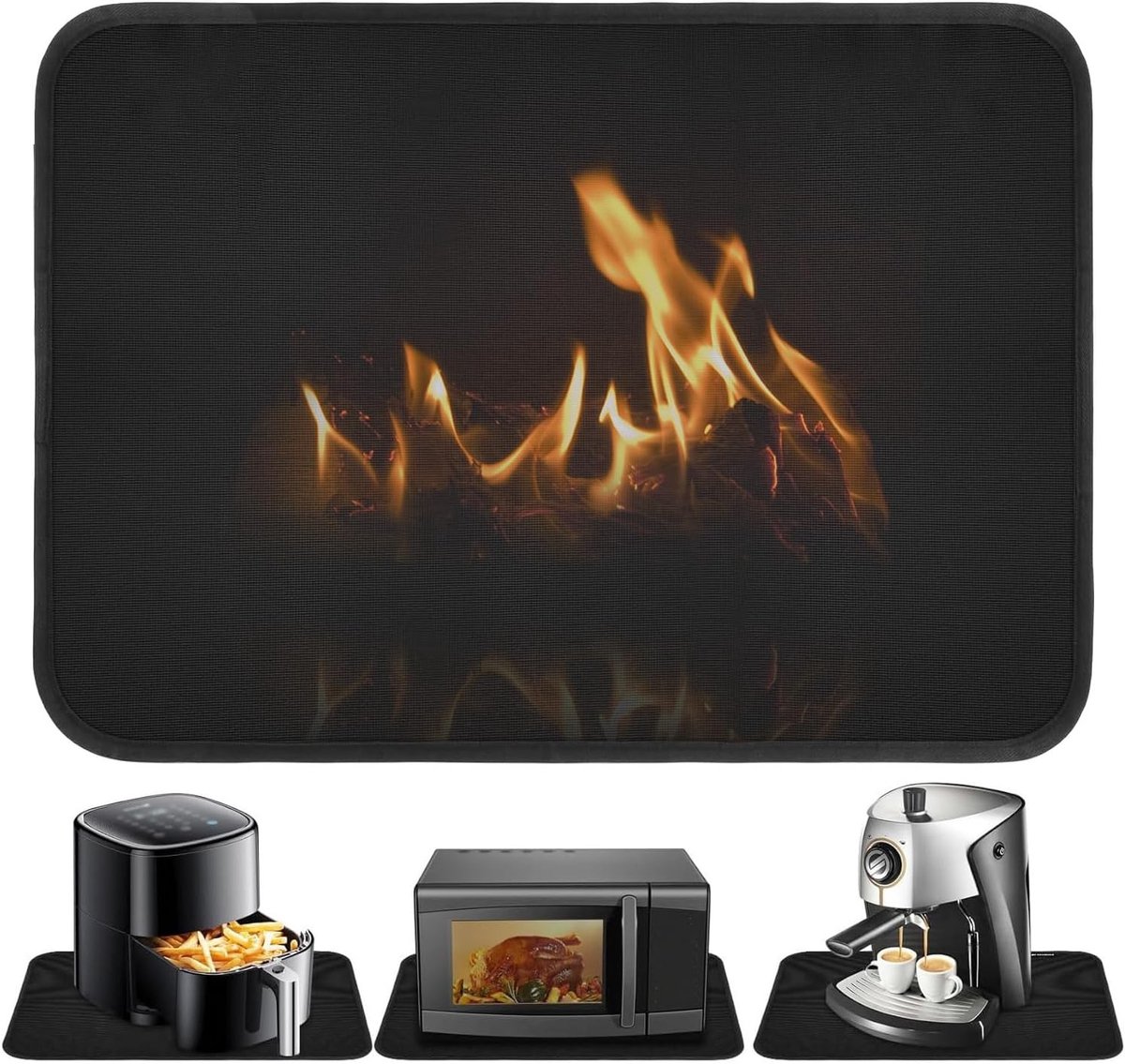 Hittebestendige mat voor airfryer, vuurvaste siliconen matten voor keukenbladen, antislip en waterdicht keukenaccessoire