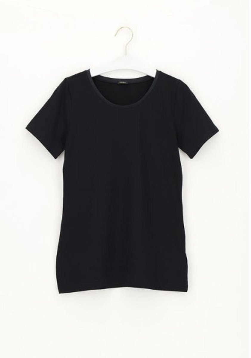 Oroblu Perfect Line Cotton - T-Shirt Short Sleeve- Kleur Zwart - Maat M