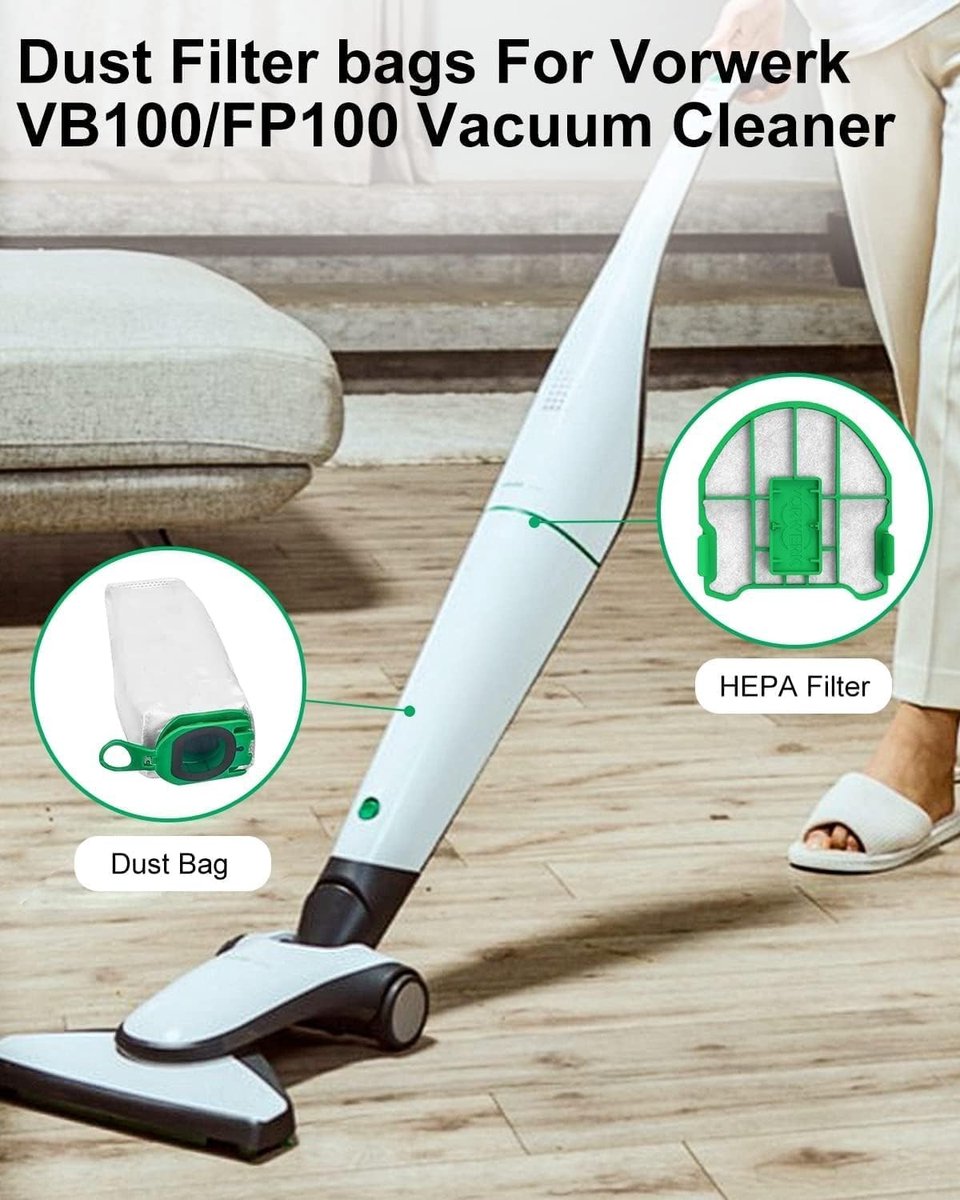 Stofzuigerzakken voor Kobold VB100 Draadloze Stofzuiger - 6 Stuks, Hoge Filtratie en Duurzaam Gebruik