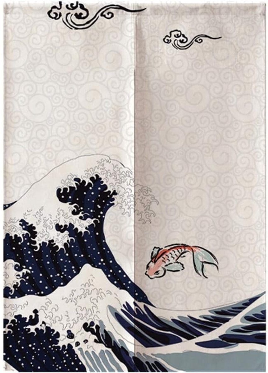 Halfgordijn voor Deur - Japanse Stijl - Decoratieve Scheidingsgordijn voor Slaapkamer en Woonkamer - 5" x 47" - Ideaal voor Privacy en Decoratie