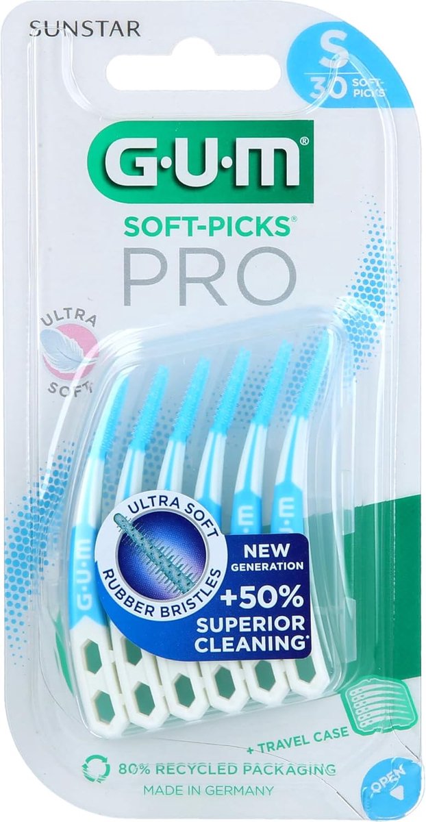 SnelShoppen - Gum Scovolino Soft-Picks PRO Small - 30 Ultra-Delicate Tandenreinigers - Effectief tegen Plak en Etenresten - Ideaal voor Dagelijks Gebr