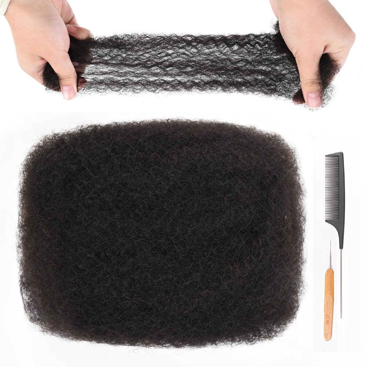 Inovra- Afro Haar 100% Menselijk Haar - Kinky Bulk 30g - Dreadlocks - Vlechten - Zacht - Huidvriendelijk - Haarextensions