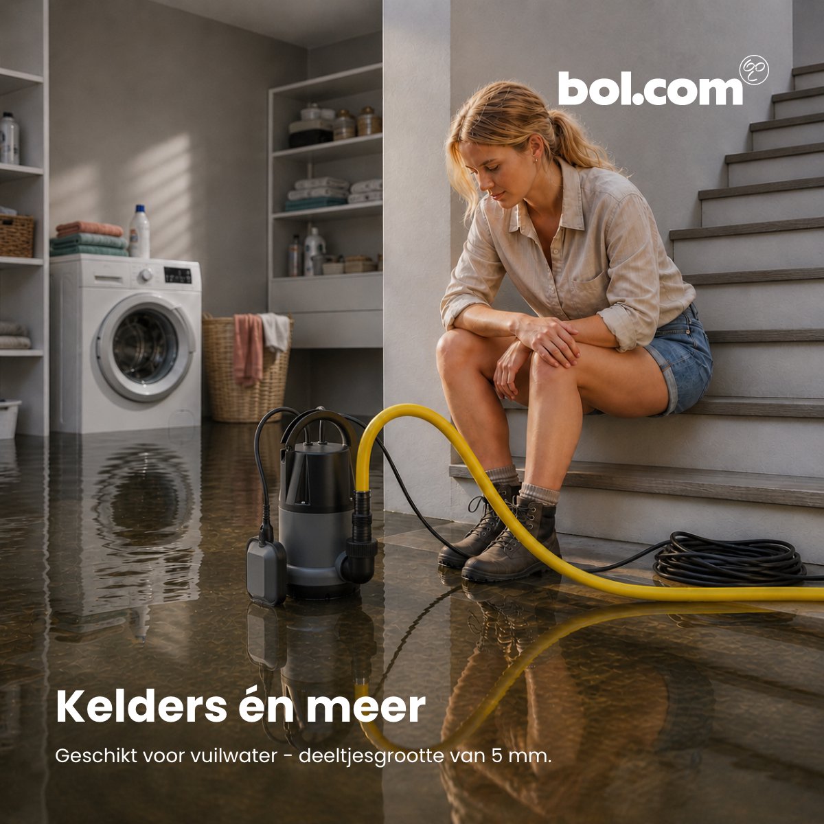 123® Dompelpomp Schoon Water 6000 l/u – Zwembad leegpompen – Automatische Vlotterschakelaar – Kelderpomp tegen Wateroverlast – Waterpomp voor Kelder, Zwembad, Vijver en Tuin – foto 5