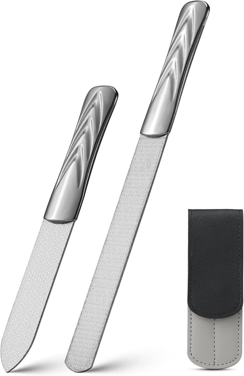 Professionele Metalen Vijl Set - 2 Dubbelzijdige Nagelvijlen voor Manicure en Pedicure, Geschikt voor Vinger- en Teennagels, Ideaal voor Nauwkeurige Nagelverzorging