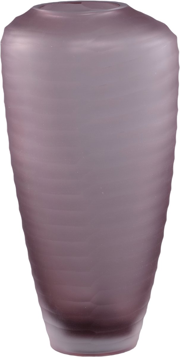 PTMD Zalia Pink Oval Glass Handcut Striped Vase High