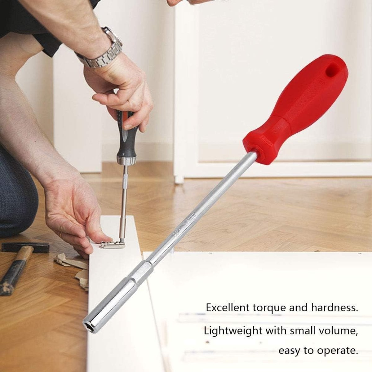 Verlengde schroevendraaier met draaihandvat en magnetische punt voor hex bit 5mm tot 10mm, reparatietool