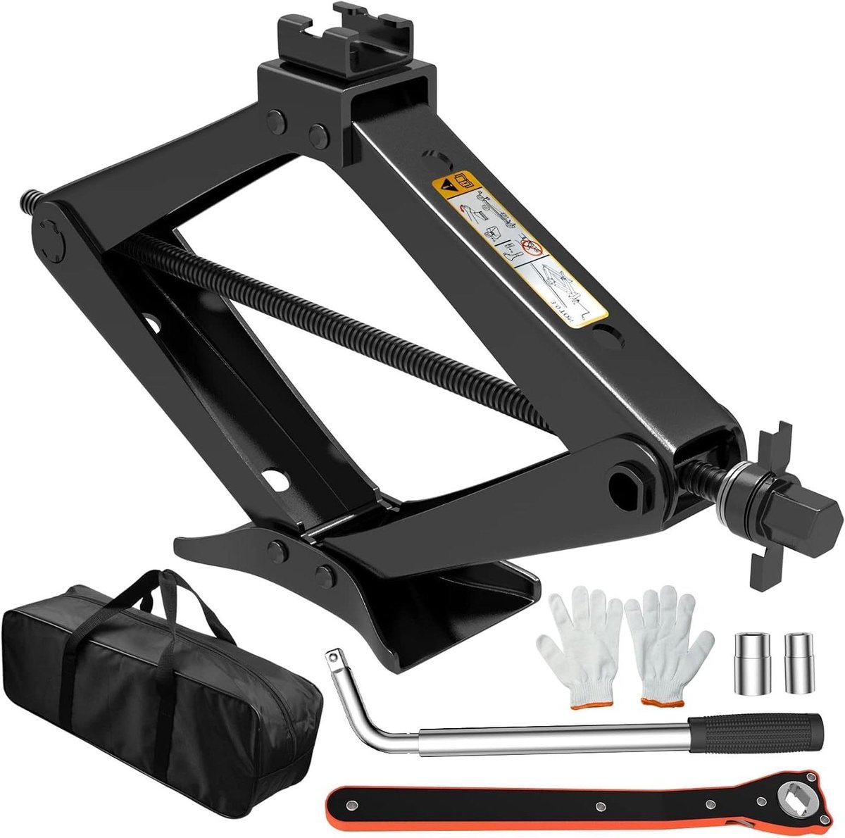 Schaarkrik - Auto Krik - Voertuig Onderhoud - Sterk Koudgewalst Staal - 13-43 cm - Zwart