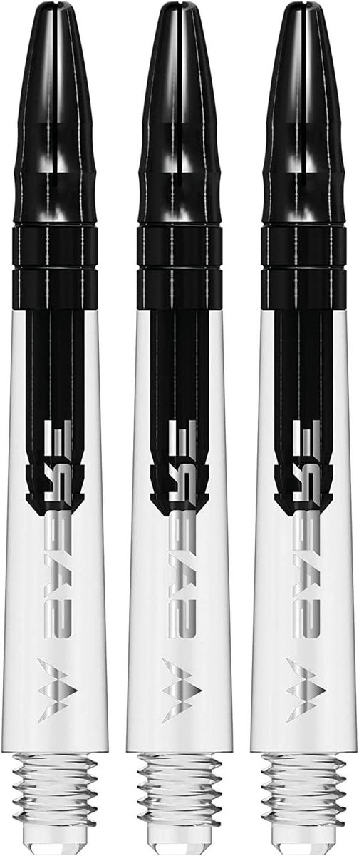 Dart Assen - Polycarbonaat Assen - Darts Spelen - Aluminium Tip - 40 mm - Helder Zwart