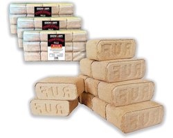 Houtbriketten Beuken - Brandhout RUF - Open Haard Vuur - Hoge Calorische Waarde - 30 kg - Bruin