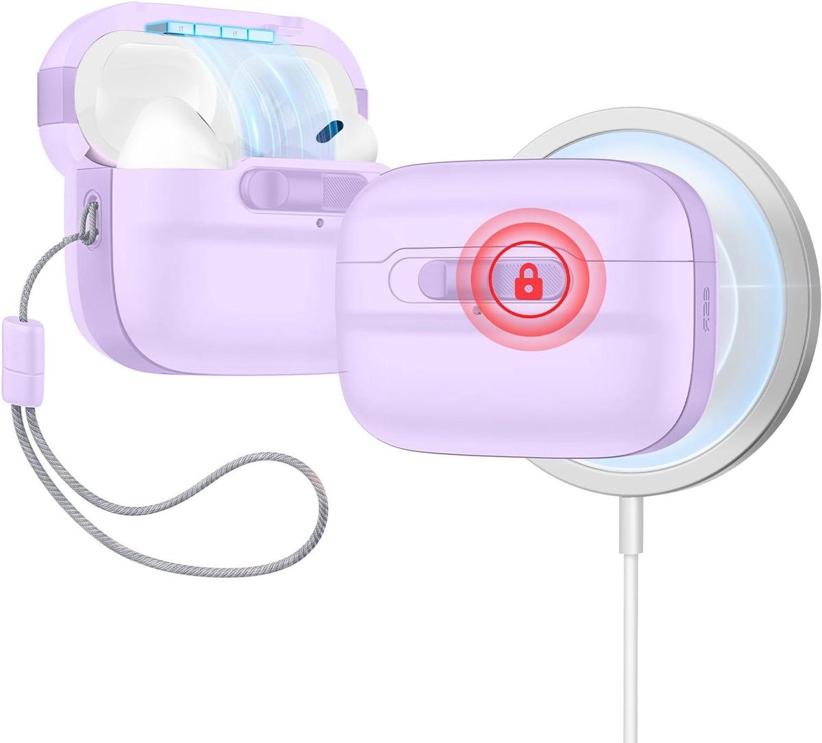 Hoesje Oordopjes - Beschermhoes Case - Veilig Opbergen - Magnetisch Slot - 5.25 cm - Paars