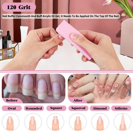 Buffer voor nagels, 9,5 x 2,5 x 2,5 cm, 120 korrel nagelbuffer, 4 kleuren buffer voor gelnagels, professionele nagelbuffer manicure-gereedschap voor gelnagels, acrylnagels of natuurlijke gel — afbeelding 2