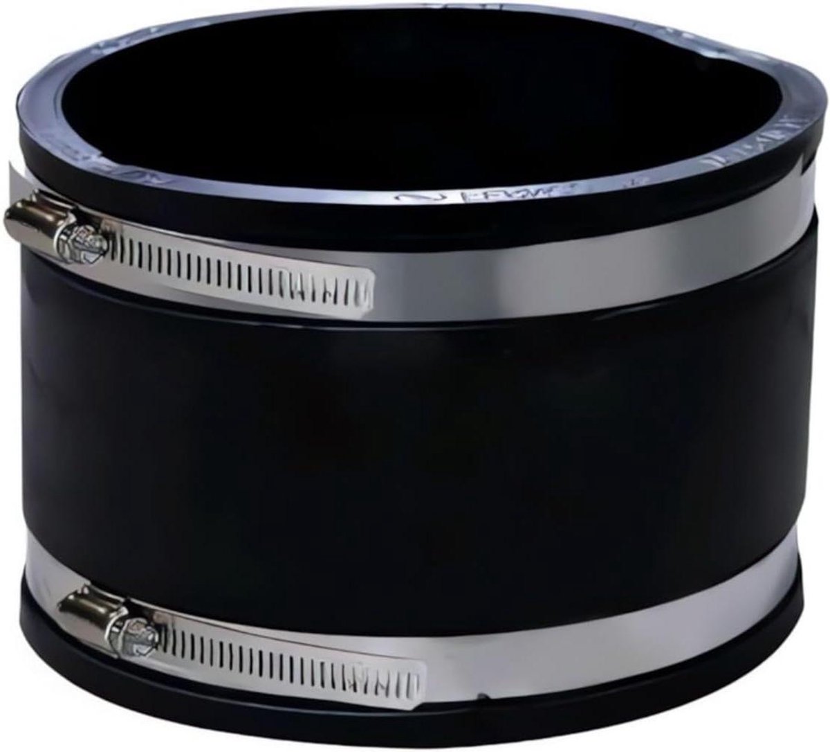 Slangconnector Rubber - Ventilatiebuis Adapter - Luchtcirculatie Optimaliseren - Luchtdichte Verbinding - 150 mm Diameter - Zwart