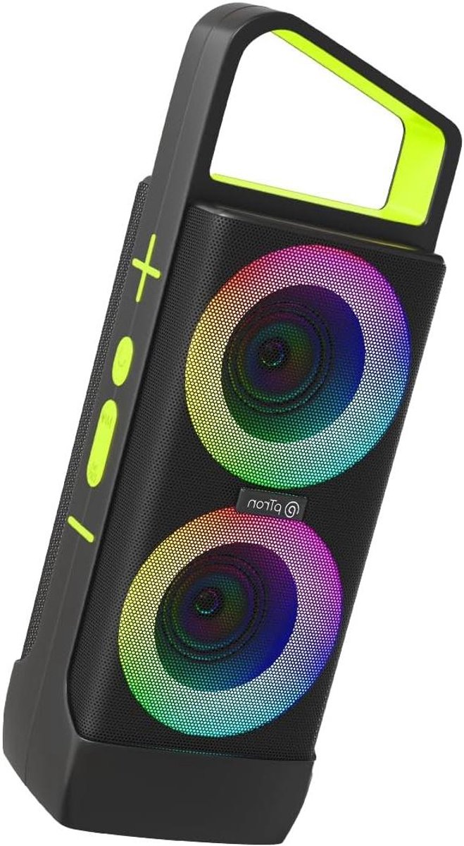 Draagbare Bluetooth Speaker - Muziek Box - Muziek Luisteren - Levendige RGB Verlichting - 20 Watt - Zwart Groen