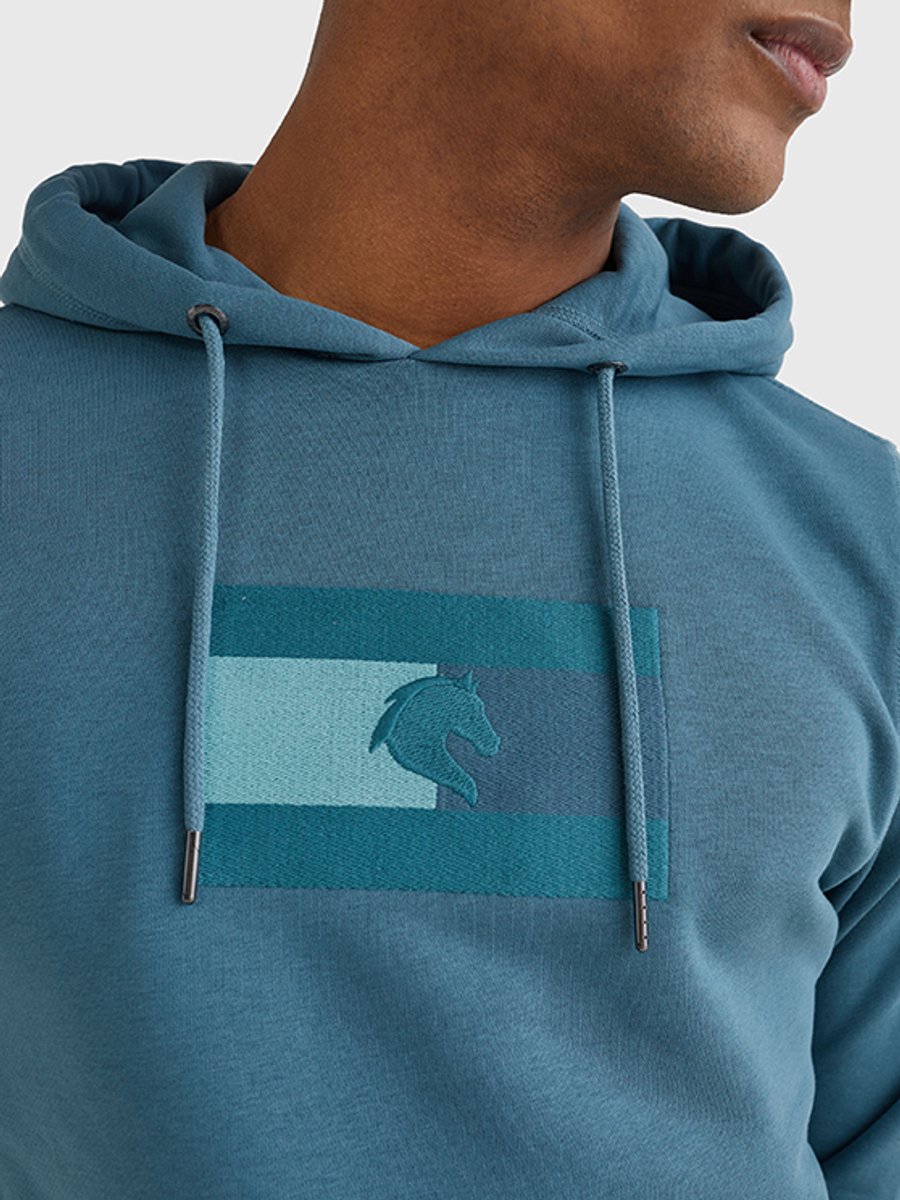 Tommy Hilfiger SS'22 Heren Embroidery Logo Hoody-Blue-S